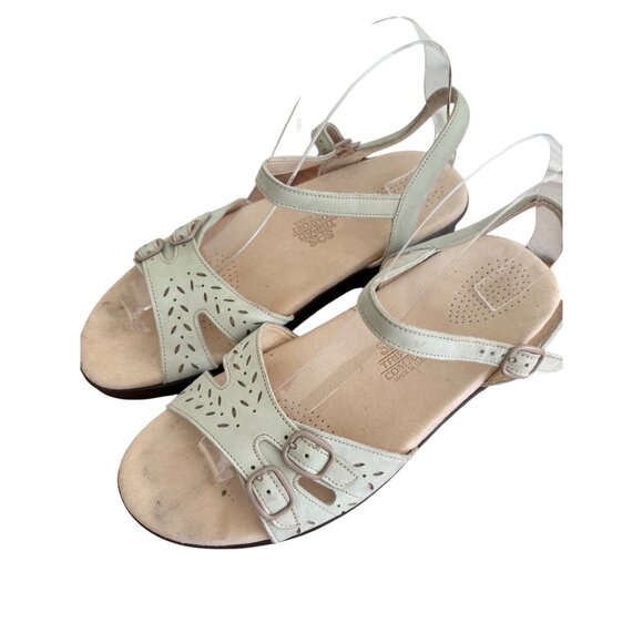 SAS Duo Quarter Strap Sandals Sage Leather Adjustable Buckles Womens Size 9 - Picture 5 of 14